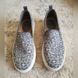 Sofft Leopard Sweater Knit Platform Slip on Sneakers